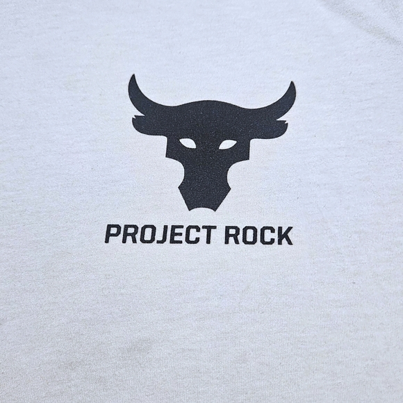 Under Armour Project Rock Gradient Tee Mens Medium White Gray Loose Fit Casual - Picture 2 of 11